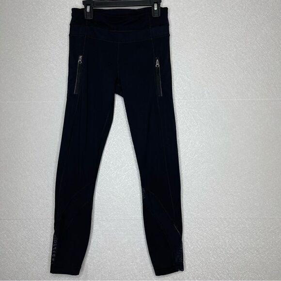 Lululemon 25” Inspire Tight II Mesh Zipper Leggings Black 4 - Picture 2 of 7